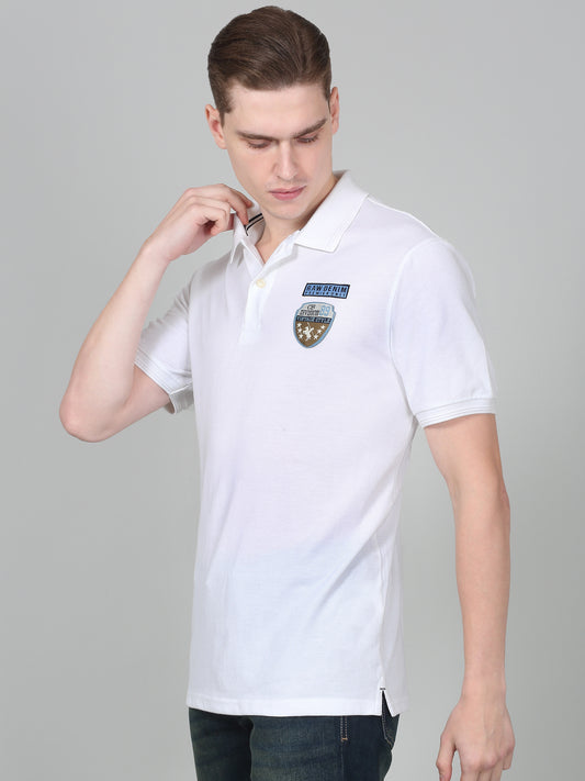 T-Shirt for Men | Breathable & Soft with Color Fastness Regular Fit Polo Neck Poly Cotton Fabric Printed Pattern