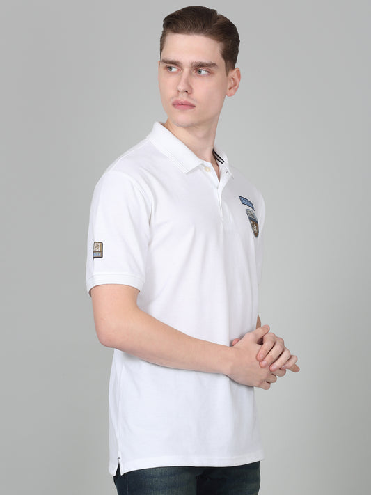 T-Shirt for Men | Breathable & Soft with Color Fastness Regular Fit Polo Neck Poly Cotton Fabric Printed Pattern