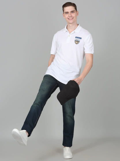 T-Shirt for Men | Breathable & Soft with Color Fastness Regular Fit Polo Neck Poly Cotton Fabric Printed Pattern