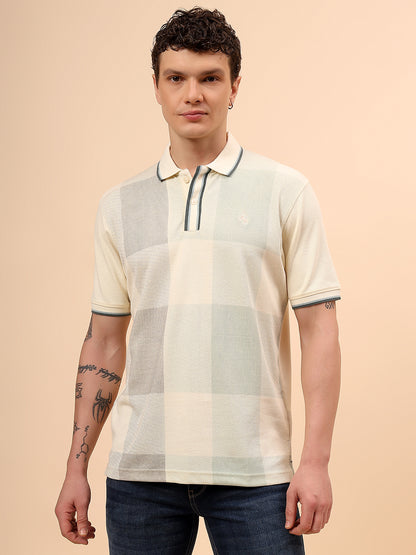 T-Shirt for Men | Breathable & Soft with Color Fastness Regular Fit Polo Neck Poly Cotton Fabric Printed Pattern