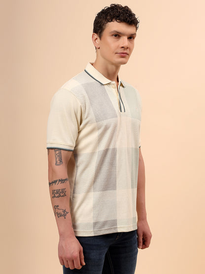 T-Shirt for Men | Breathable & Soft with Color Fastness Regular Fit Polo Neck Poly Cotton Fabric Printed Pattern
