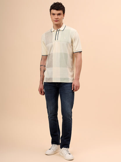 T-Shirt for Men | Breathable & Soft with Color Fastness Regular Fit Polo Neck Poly Cotton Fabric Printed Pattern