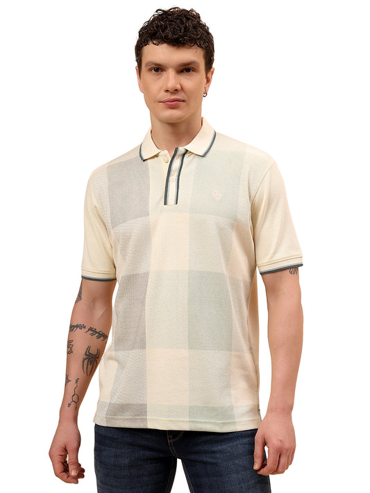 T-Shirt for Men | Breathable & Soft with Color Fastness Regular Fit Polo Neck Poly Cotton Fabric Printed Pattern