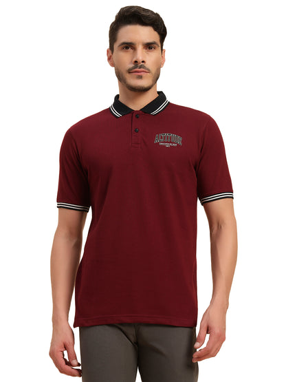 T-Shirt for Men | Breathable & Soft with Color Fastness Regular Fit Polo Neck Poly Cotton Fabric Printed Pattern