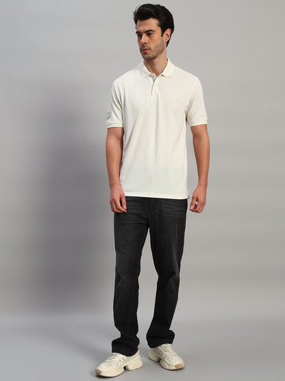 T-Shirt for Men | Breathable & Soft with Color Fastness Regular Fit Polo Neck Poly Cotton Fabric Printed Pattern