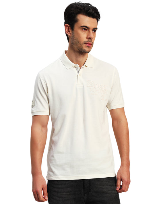 T-Shirt for Men | Breathable & Soft with Color Fastness Regular Fit Polo Neck Poly Cotton Fabric Printed Pattern