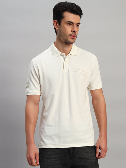 T-Shirt for Men | Breathable & Soft with Color Fastness Regular Fit Polo Neck Poly Cotton Fabric Printed Pattern