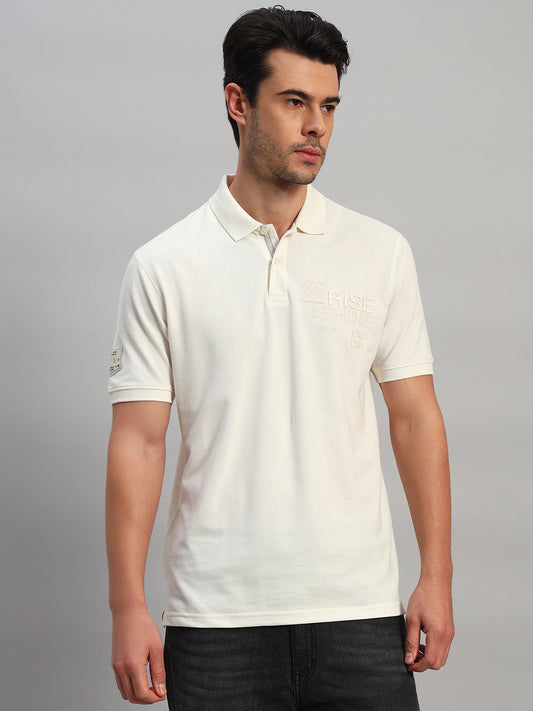 T-Shirt for Men | Breathable & Soft with Color Fastness Regular Fit Polo Neck Poly Cotton Fabric Printed Pattern