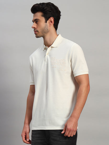 T-Shirt for Men | Breathable & Soft with Color Fastness Regular Fit Polo Neck Poly Cotton Fabric Printed Pattern