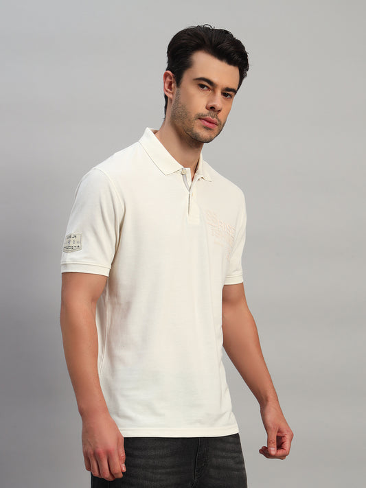 T-Shirt for Men | Breathable & Soft with Color Fastness Regular Fit Polo Neck Poly Cotton Fabric Printed Pattern