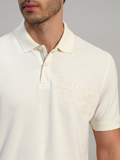 T-Shirt for Men | Breathable & Soft with Color Fastness Regular Fit Polo Neck Poly Cotton Fabric Printed Pattern