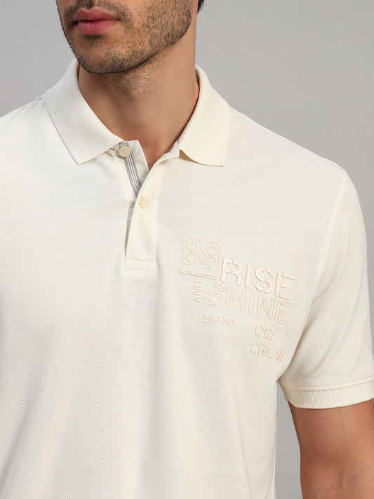 T-Shirt for Men | Breathable & Soft with Color Fastness Regular Fit Polo Neck Poly Cotton Fabric Printed Pattern