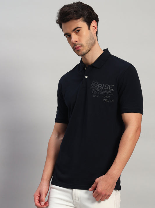 T-Shirt for Men | Breathable & Soft with Color Fastness Regular Fit Polo Neck Poly Cotton Fabric Printed Pattern