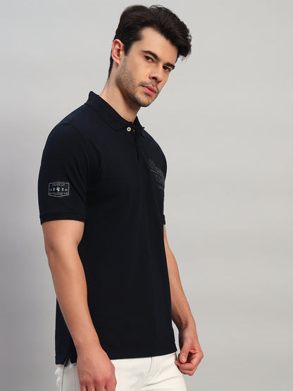 T-Shirt for Men | Breathable & Soft with Color Fastness Regular Fit Polo Neck Poly Cotton Fabric Printed Pattern