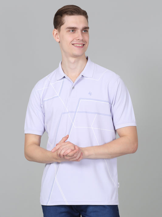 T-Shirt for Men | Breathable & Soft with Color Fastness Regular Fit Polo Neck Polyester Fabric Printed Pattern