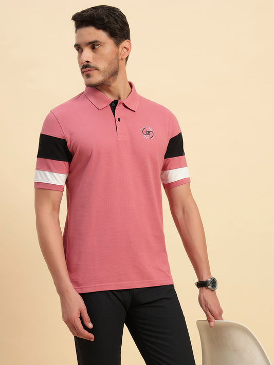 T-Shirt for Men | Breathable & Soft with Color Fastness Regular Fit Polo Neck Poly Cotton Fabric Solid Pattern