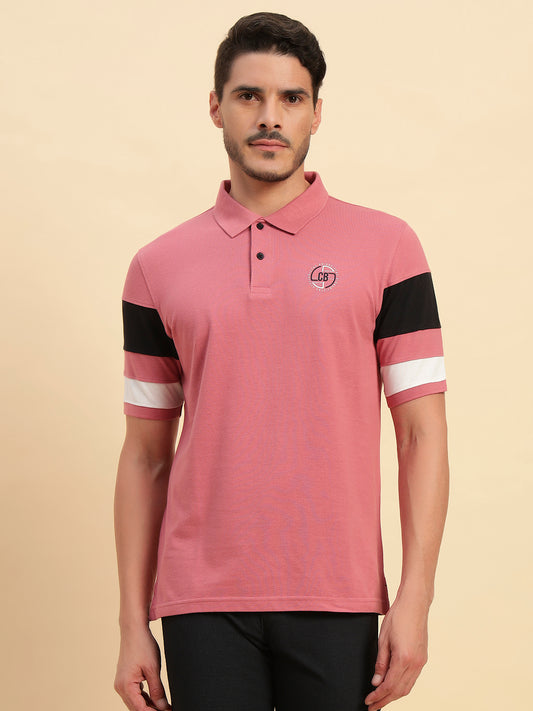 T-Shirt for Men | Breathable & Soft with Color Fastness Regular Fit Polo Neck Poly Cotton Fabric Solid Pattern