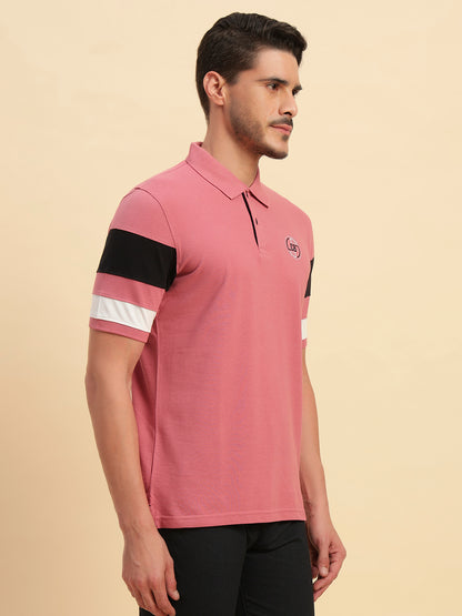 T-Shirt for Men | Breathable & Soft with Color Fastness Regular Fit Polo Neck Poly Cotton Fabric Solid Pattern