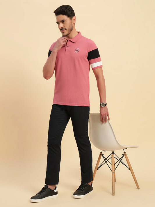 T-Shirt for Men | Breathable & Soft with Color Fastness Regular Fit Polo Neck Poly Cotton Fabric Solid Pattern