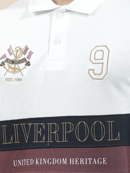 T-Shirt for Men | Breathable & Soft with Color Fastness Regular Fit Polo Neck Poly Cotton Fabric Colourblocked Pattern