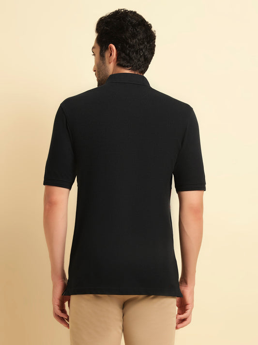 T-Shirt for Men | Breathable & Soft with Color Fastness Regular Fit Polo Neck Poly Cotton Fabric Printed Pattern