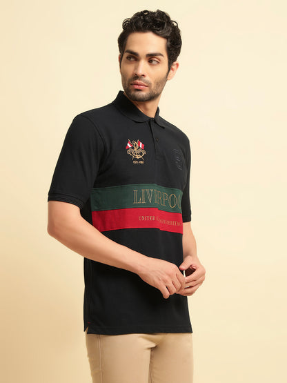 T-Shirt for Men | Breathable & Soft with Color Fastness Regular Fit Polo Neck Poly Cotton Fabric Printed Pattern