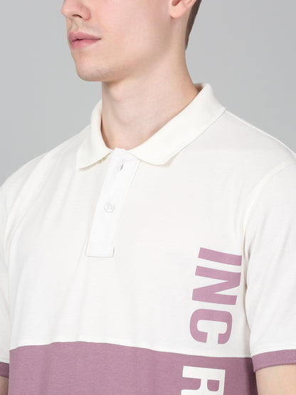 T-Shirt for Men | Breathable & Soft with Color Fastness Regular Fit Polo Neck Poly Cotton Fabric Colour Block Pattern