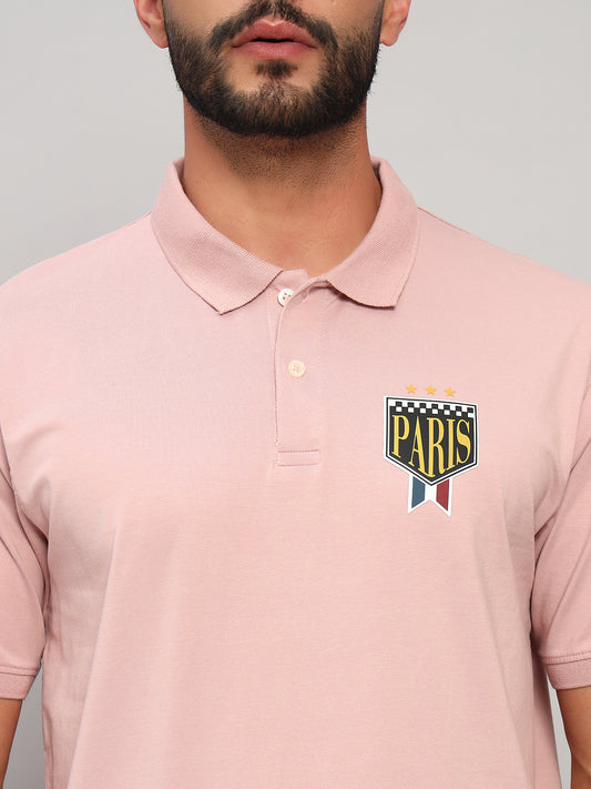 T-Shirt for Men | Breathable & Soft with Color Fastness Regular Fit Polo Neck Cotton Blend Fabric Solid Pattern