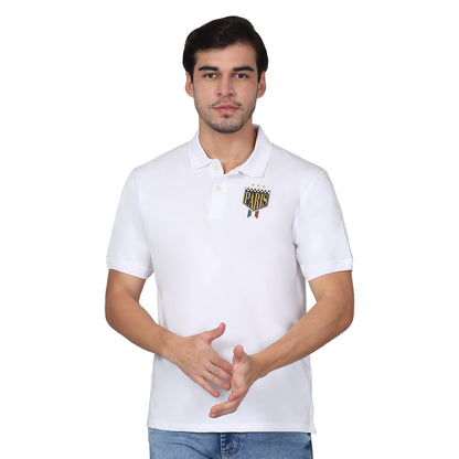 T-Shirt for Men | Breathable & Soft with Color Fastness Regular Fit Polo Neck Cotton Blend Fabric Solid Pattern