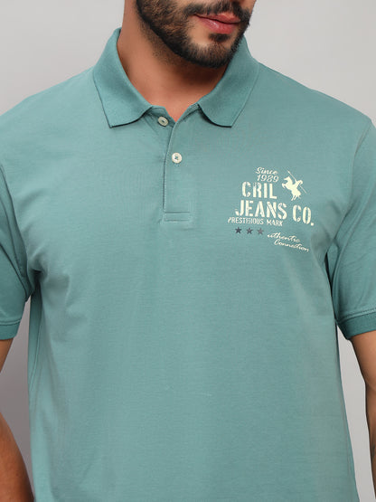 T-Shirt for Men | Breathable & Soft with Color Fastness Regular Fit Polo Neck Cotton Blend Fabric Solid Pattern