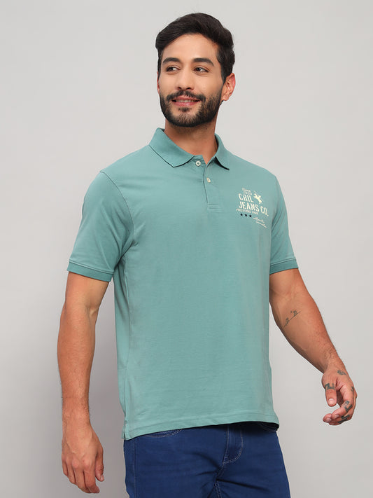 T-Shirt for Men | Breathable & Soft with Color Fastness Regular Fit Polo Neck Cotton Blend Fabric Solid Pattern