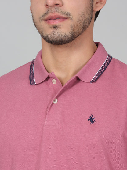 T-Shirt for Men | Breathable & Soft with Color Fastness Regular Fit Polo Neck Poly Cotton Fabric Solid Pattern