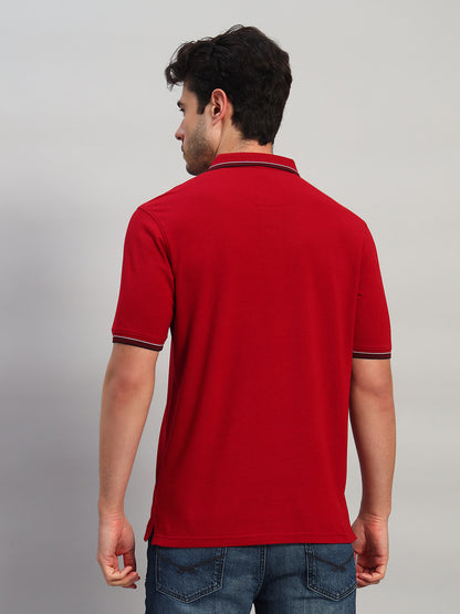 T-Shirt for Men | Breathable & Soft with Color Fastness Regular Fit Polo Neck Poly Cotton Fabric Solid Pattern