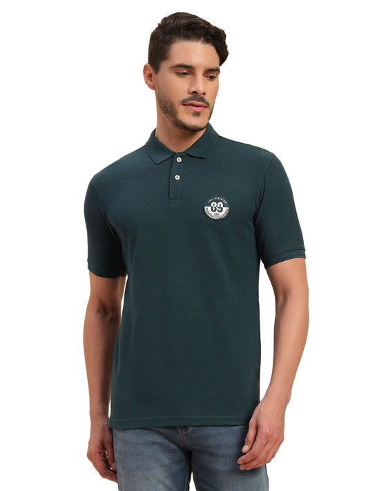 T-Shirt for Men | Breathable & Soft with Color Fastness Regular Fit Polo Neck Poly Cotton Fabric Solid Pattern