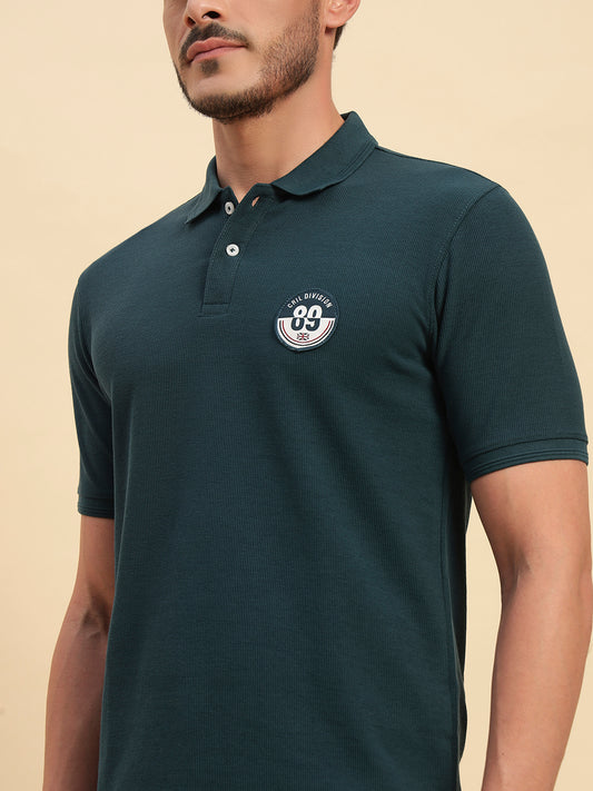 T-Shirt for Men | Breathable & Soft with Color Fastness Regular Fit Polo Neck Poly Cotton Fabric Solid Pattern