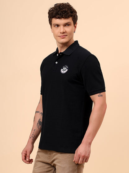 T-Shirt for Men | Breathable & Soft with Color Fastness Regular Fit Polo Neck Poly Cotton Fabric Solid Pattern