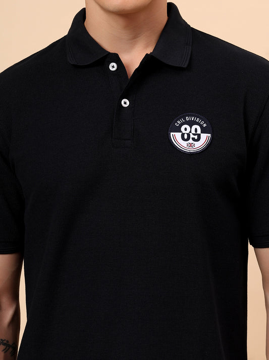 T-Shirt for Men | Breathable & Soft with Color Fastness Regular Fit Polo Neck Poly Cotton Fabric Solid Pattern