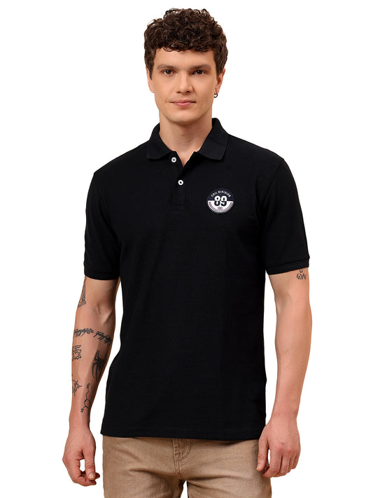 T-Shirt for Men | Breathable & Soft with Color Fastness Regular Fit Polo Neck Poly Cotton Fabric Solid Pattern