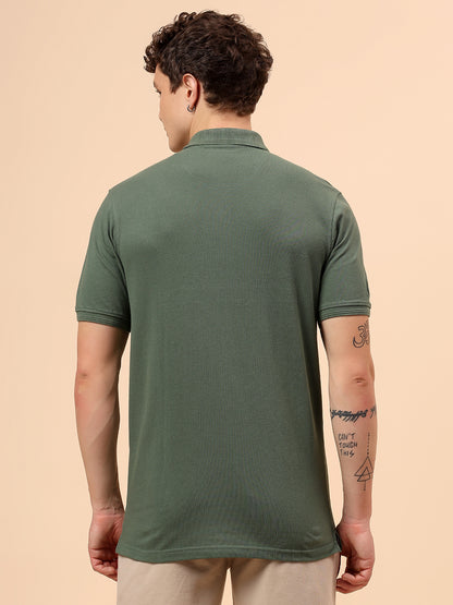 T-Shirt for Men | Breathable & Soft with Color Fastness Regular Fit Polo Neck Poly Cotton Fabric Solid Pattern