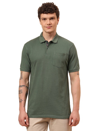 T-Shirt for Men | Breathable & Soft with Color Fastness Regular Fit Polo Neck Poly Cotton Fabric Solid Pattern