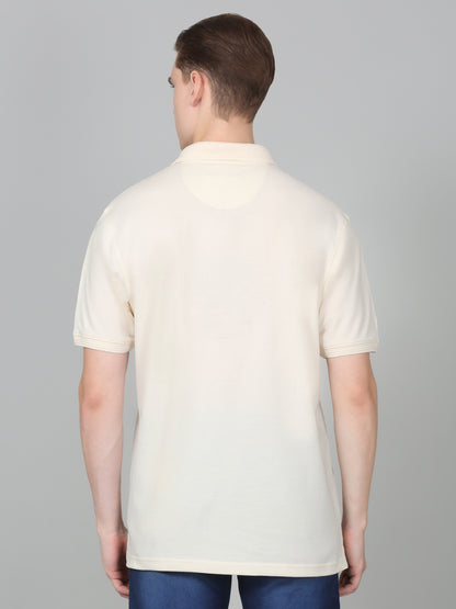 T-Shirt for Men | Breathable & Soft with Color Fastness Regular Fit Polo Neck Poly Cotton Fabric Solid Pattern