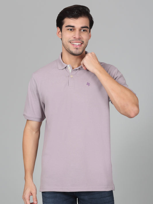 T-Shirt for Men | Breathable & Soft with Color Fastness Regular Fit Polo Neck Poly Cotton Fabric Solid Pattern