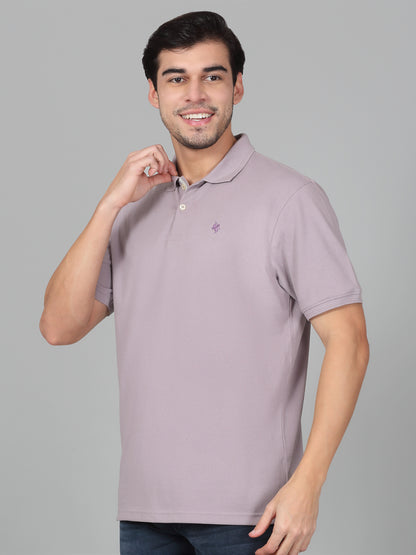 T-Shirt for Men | Breathable & Soft with Color Fastness Regular Fit Polo Neck Poly Cotton Fabric Solid Pattern