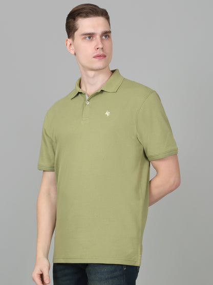 T-Shirt for Men | Breathable & Soft with Color Fastness Regular Fit Polo Neck Poly Cotton Fabric Solid Pattern