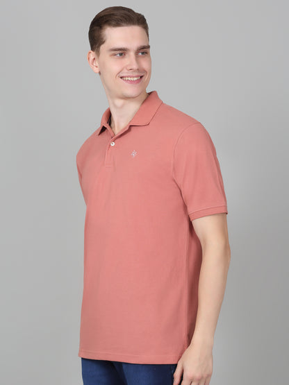 T-Shirt for Men | Breathable & Soft with Color Fastness Regular Fit Polo Neck Poly Cotton Fabric Solid Pattern