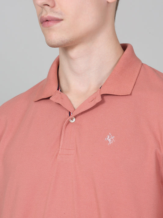T-Shirt for Men | Breathable & Soft with Color Fastness Regular Fit Polo Neck Poly Cotton Fabric Solid Pattern