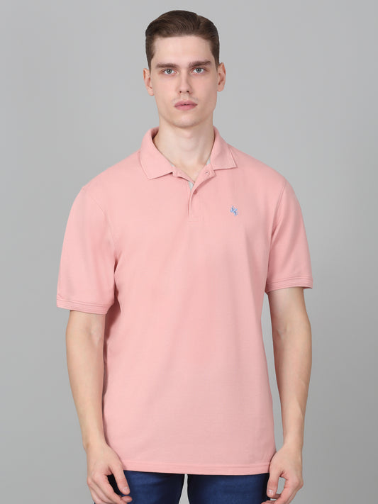 T-Shirt for Men | Breathable & Soft with Color Fastness Regular Fit Polo Neck Poly Cotton Fabric Solid Pattern