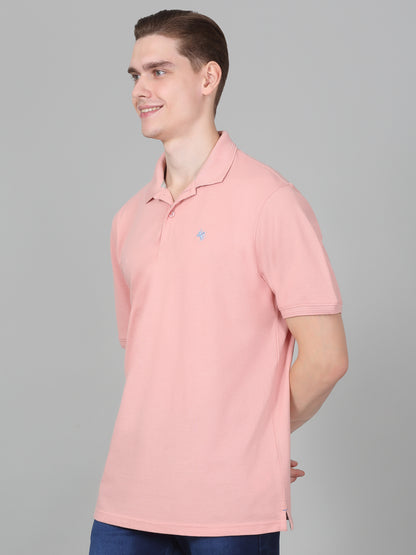 T-Shirt for Men | Breathable & Soft with Color Fastness Regular Fit Polo Neck Poly Cotton Fabric Solid Pattern