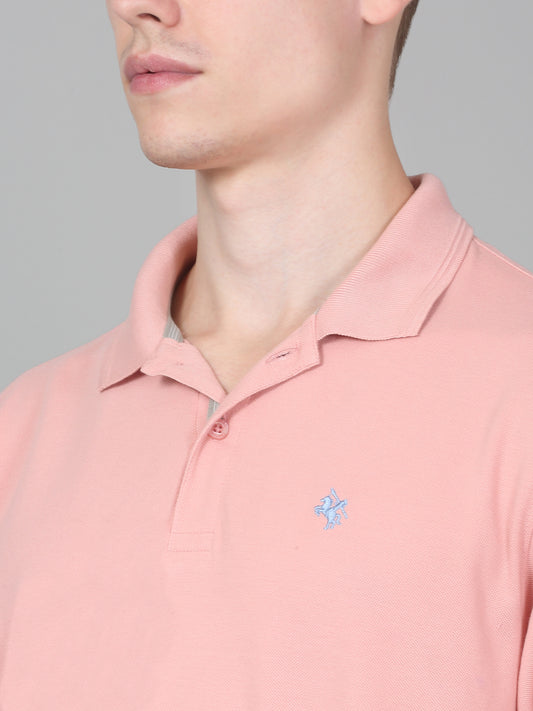 T-Shirt for Men | Breathable & Soft with Color Fastness Regular Fit Polo Neck Poly Cotton Fabric Solid Pattern