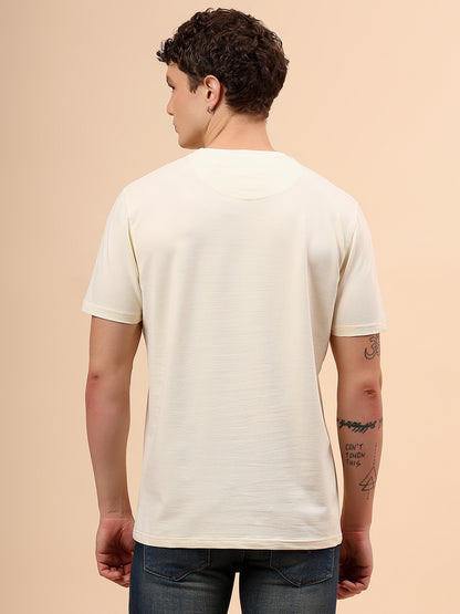 T-Shirt for Men | Breathable & Soft with Color Fastness Regular Fit Round Neck Poly Cotton Fabric Colour Block Pattern
